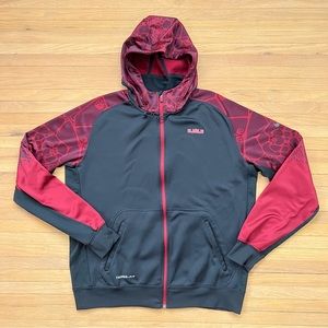 Nike Lebron James maroon and black zip up hoodie